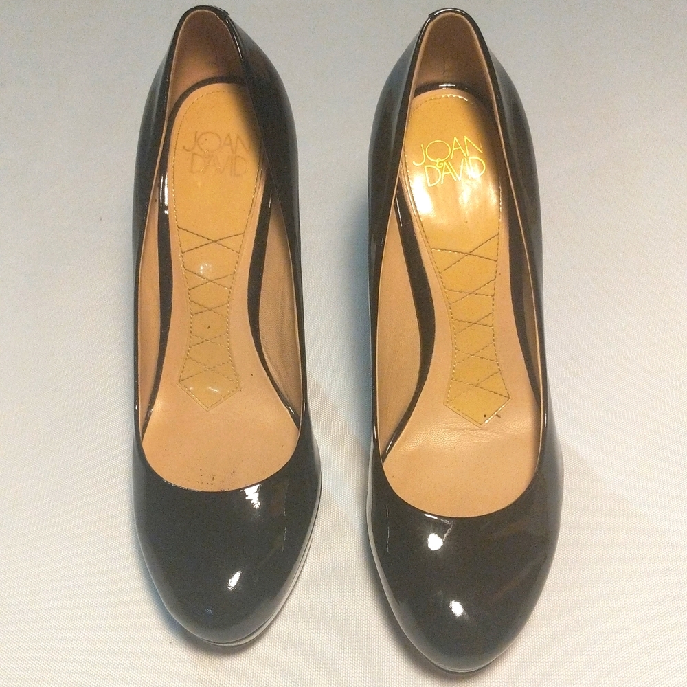 Joan and David black patent leather pumps, size 7M.